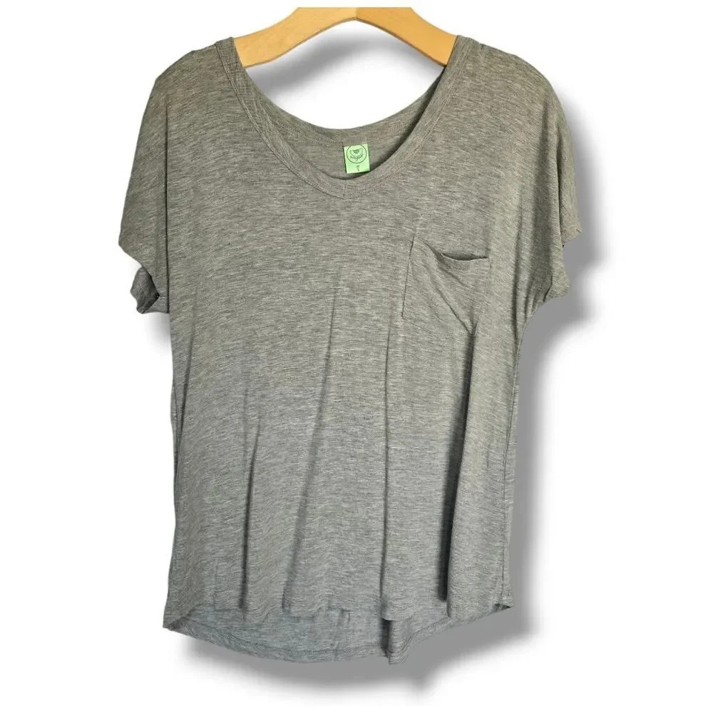 Honeydew Intimates Heather Gray Short Sleeve Pocket Tee